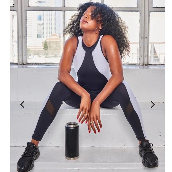 Shama Jade Equinox Athletic Jumpsuit Black and White Size Small Medium - Picture 4 of 11